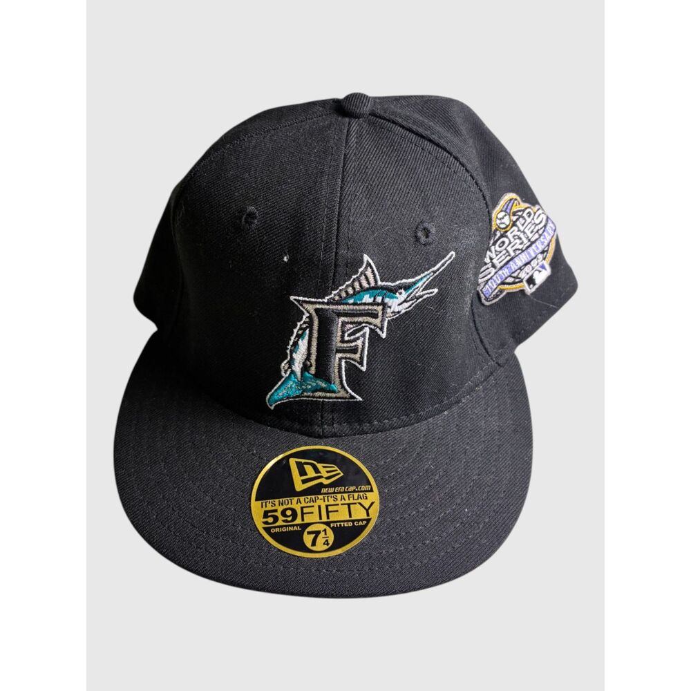 New Era Florida Marlins 2003 World Series 59FIFTY Hat Size 7 1/4 Black